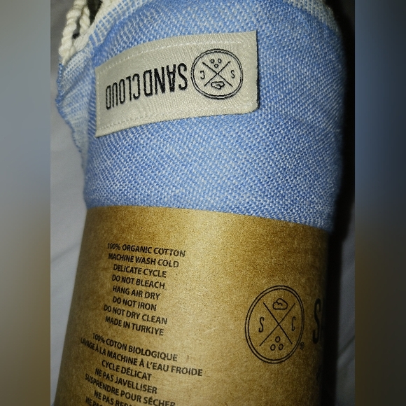 Organic Cotton Sand Cloud Beach Towel Thin Lightweight Sei Whale Tail - Picture 4 of 7